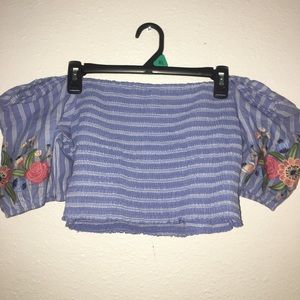 Blue crop top